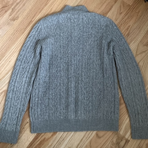 LINCS DC&Co Mens S Wool cashmere 1/4 Zip Sweater Gray blend cable knit Warm cozy - Picture 4 of 11